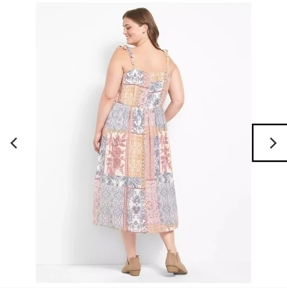 Lane Bryant Multicolor Patchwork Midi Dress - Picture 2 of 16